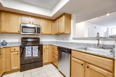 A kitchen at West End Residences, Washington, 20037