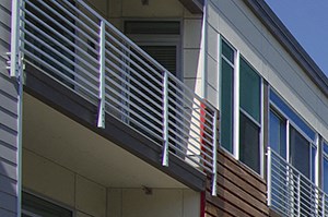 Building exterior and courtyard with grills Building exterior and courtyard with grills at 2255 Wisconsin, Washington, Washington