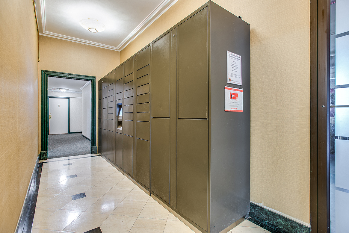 Package lockers at Cathedral Mansions, Washington, 20008