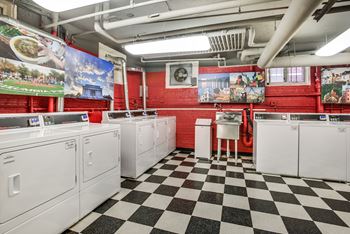 Laundry room at Highview and Castle Manor Apartments in Columbia Heights, NW Washington, DC 20009