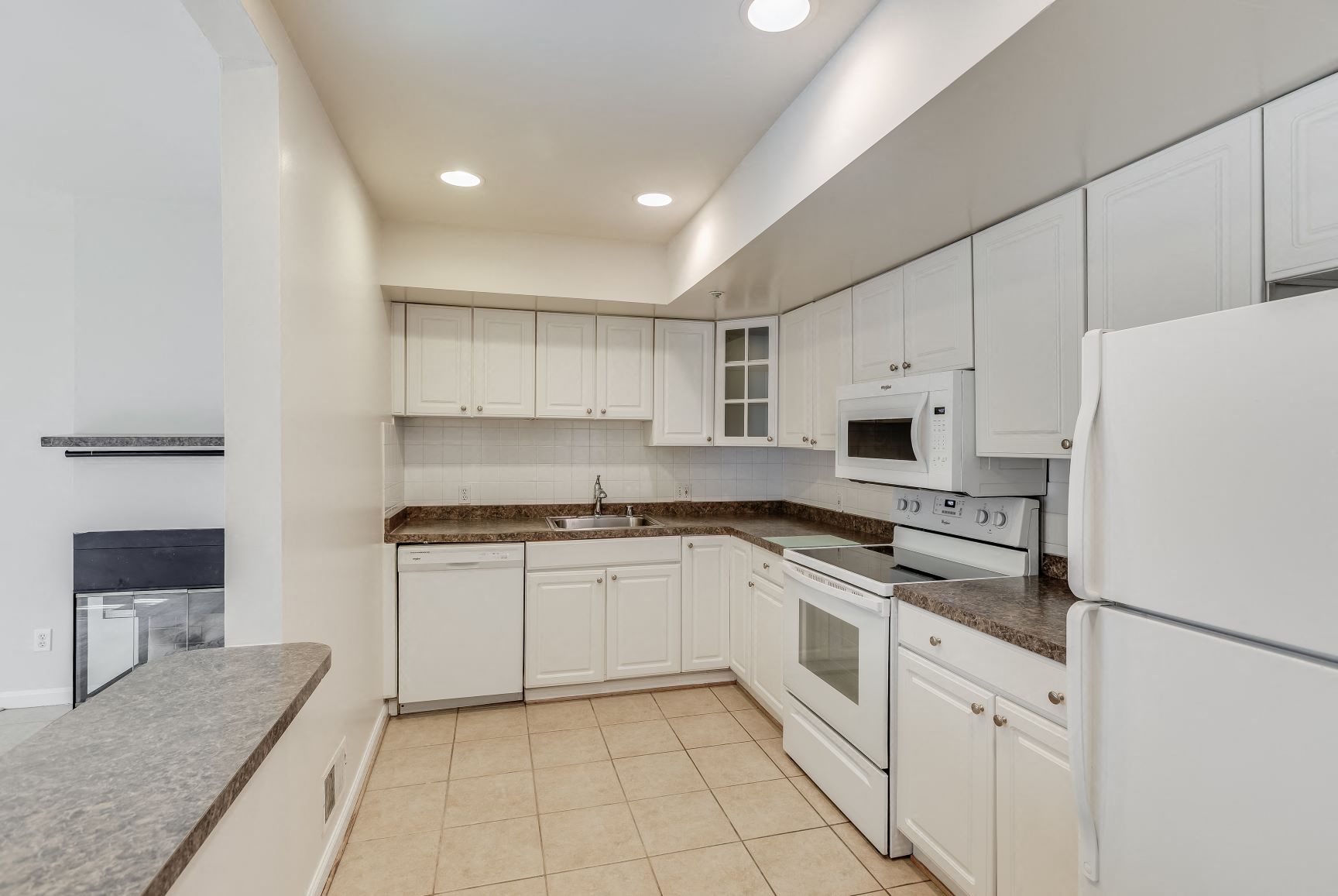 Townhome kitchen with classic finishes  at Lenox Park, Silver Spring, 20910