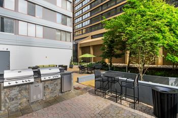 Courtyard with grilling area at Lenox Club, Arlington, Virginia