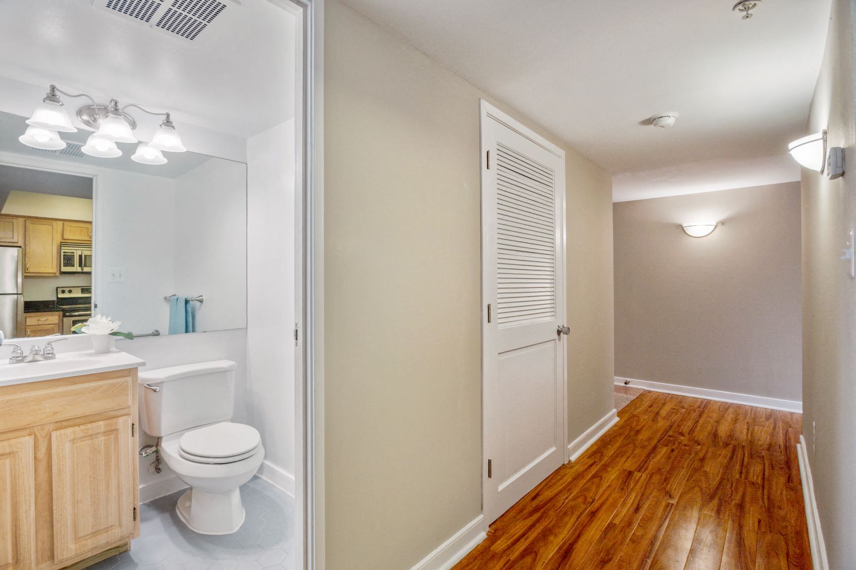 Apartment hall and bathroom entryway at 1633 Q, Washington, DC