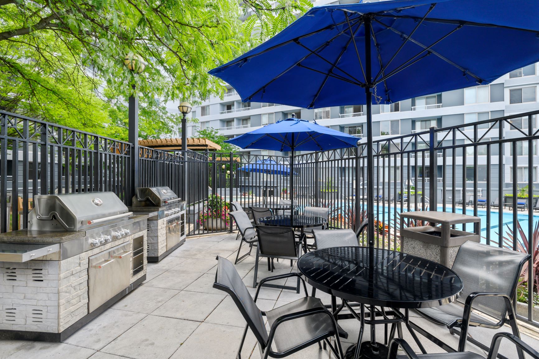 Outdoor grilling area  at Lenox Park, Silver Spring