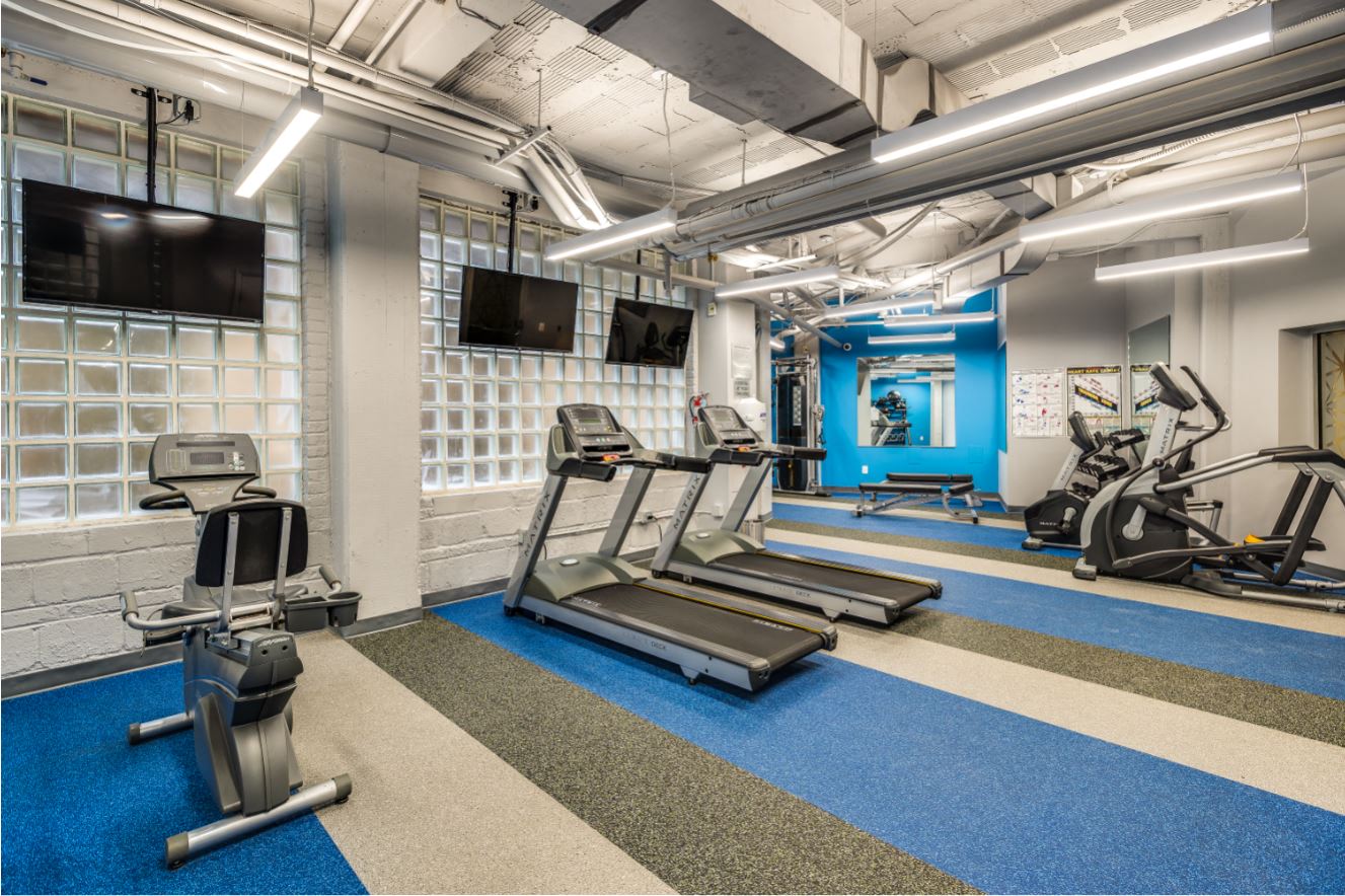Fitness center with treadmills and machines at Diplomat, Washington, 20009