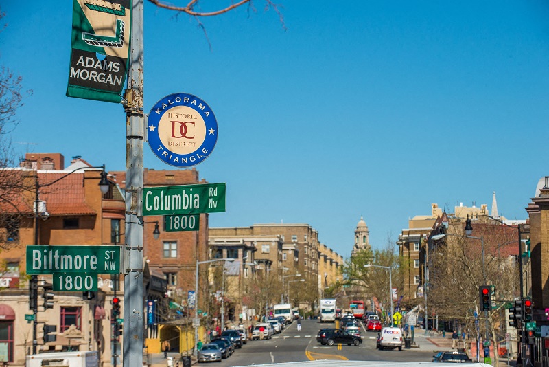 Shopping and dining in Adams Morgan at Kalorama Park, Washington, DC 20009