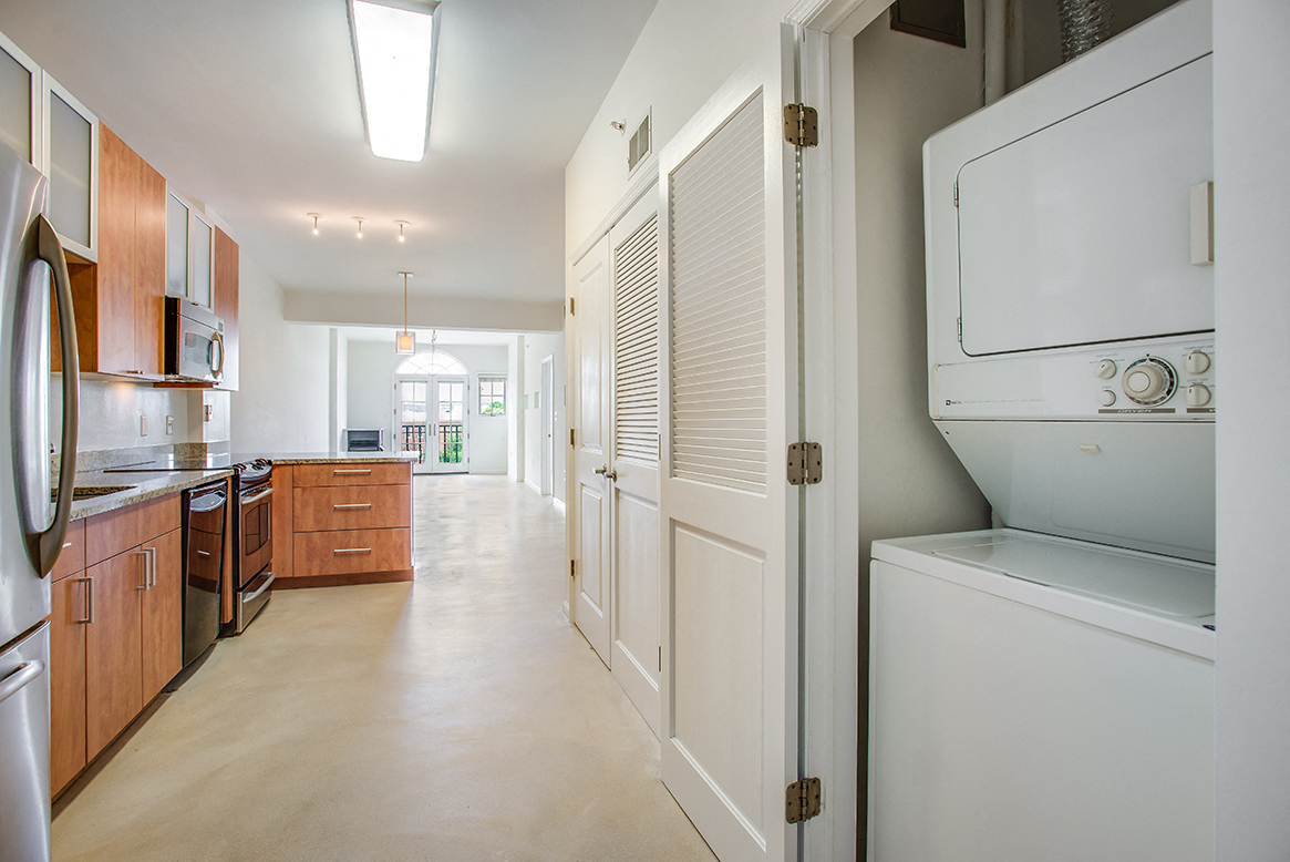 In-unit laundry by the kitchen at Kalorama Park, Washington, DC 20009
