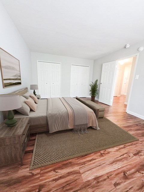 Bedroom (virtually staged) at Legation House, Chevy Chase, Washington, DC 20015