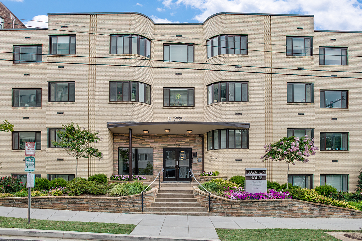 Building exterior at Legation House in Washington, DC 20015