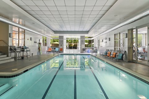 Indoor pool at Lenox Club Apartments in National Landing, Arlington, VA 22202