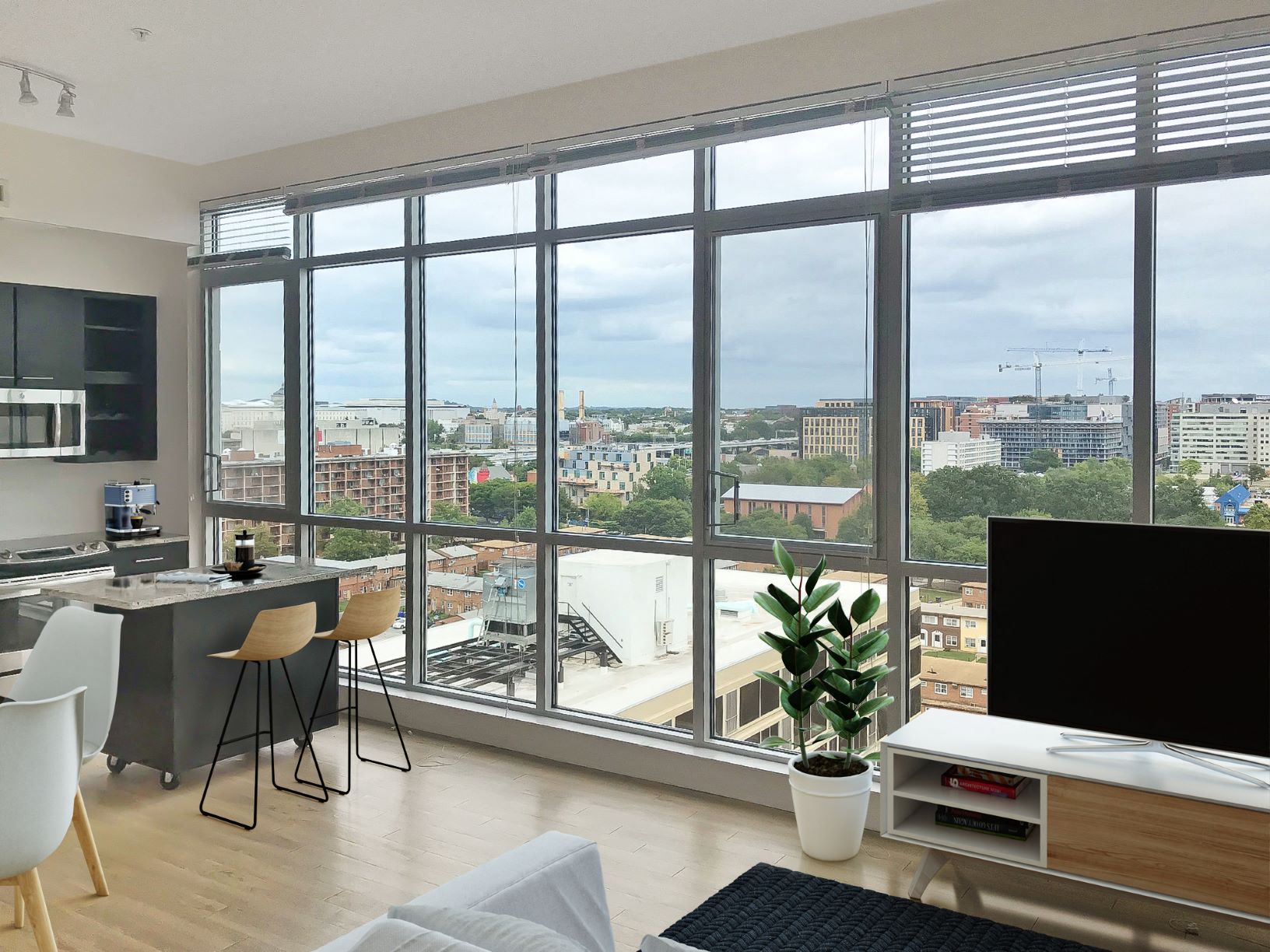 Kitchen and living area at The Leo