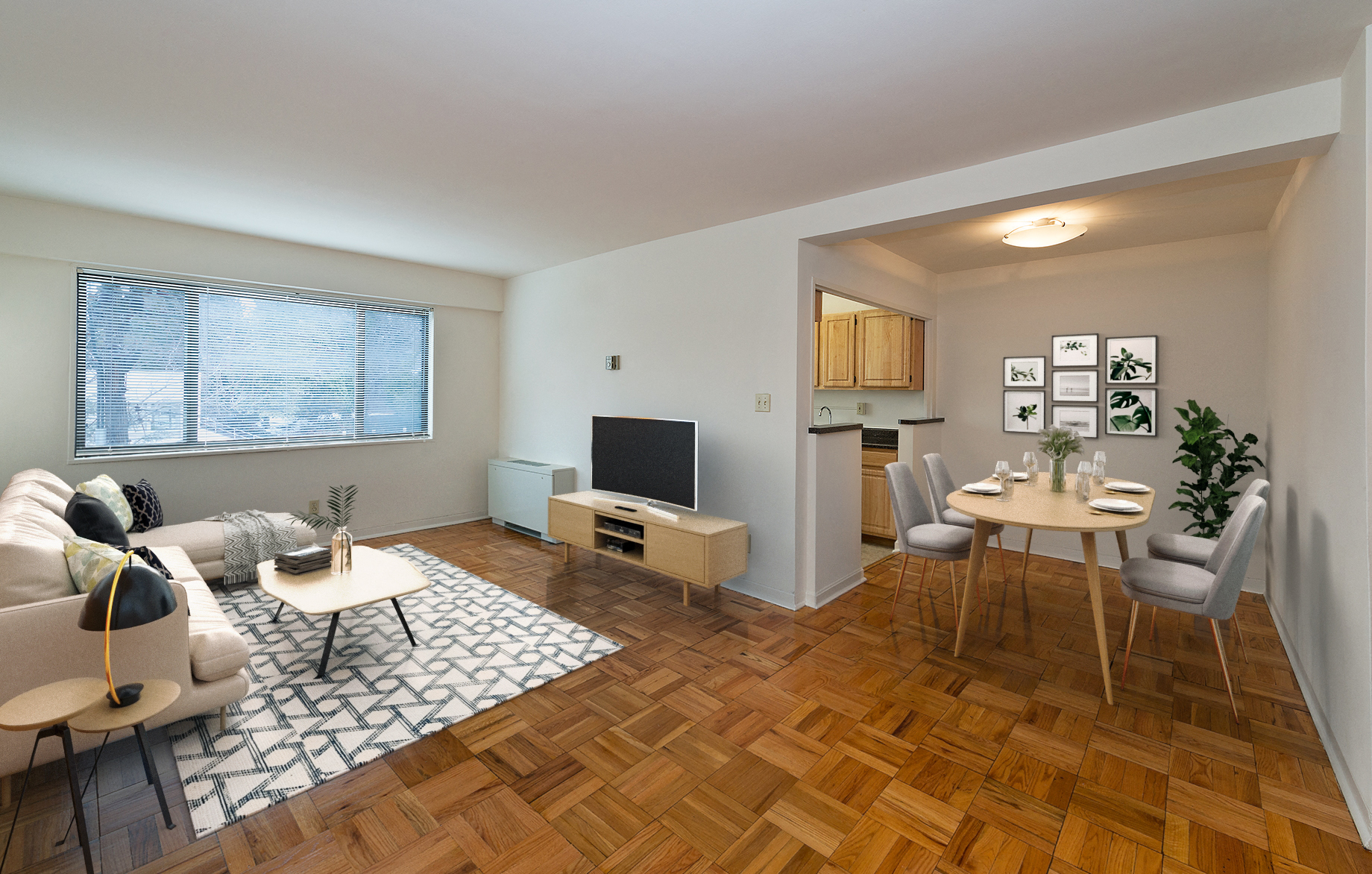 Living area (virtually staged) at Livingston, Washington, 20015