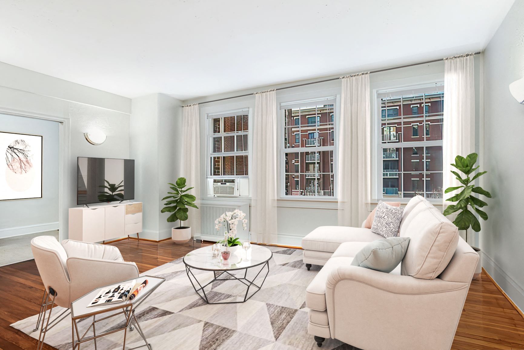 Living area (virtually staged) at Paramount, Washington, DC