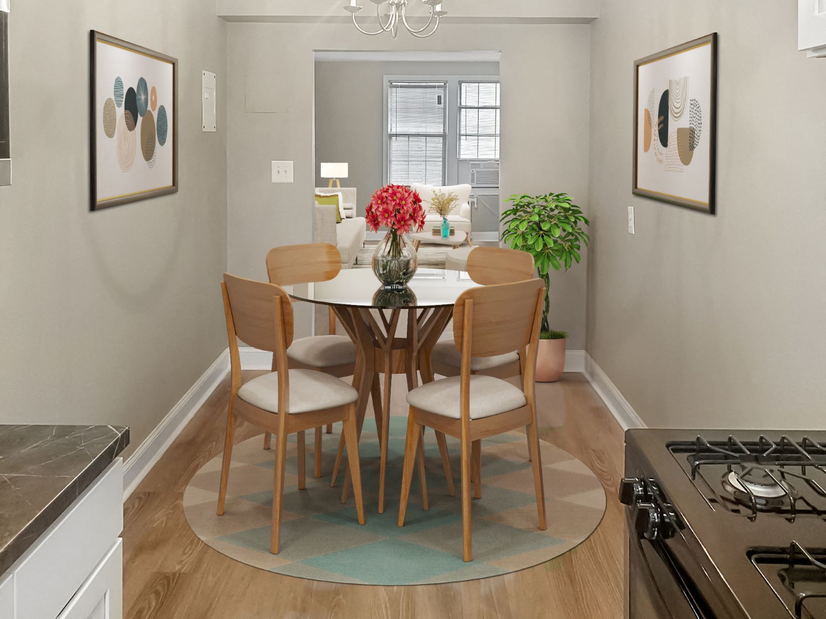 Dining (virtually staged) at Park Crest Apartments in Washington D.C. 20007