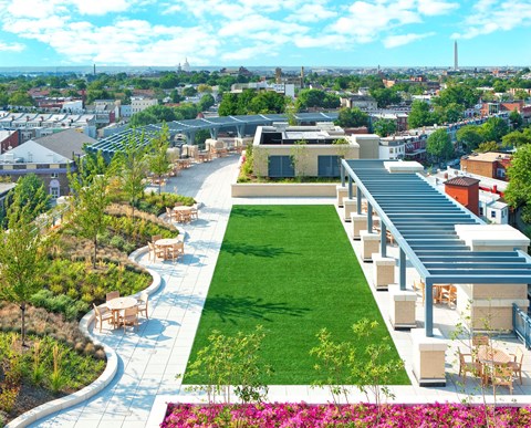 Rooftop terrace with grills at Park Place at Petworth, Washington, DC 20011