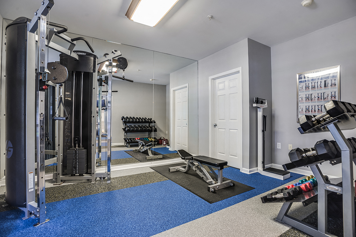 Fitness Center With Updated Equipment at The Residences at King Farm Apartments, Rockville, MD