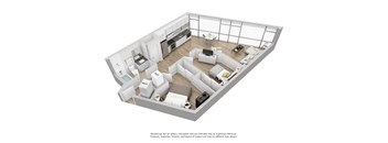 bedroom floor plan an in 3d at The Shay, Washington Washington