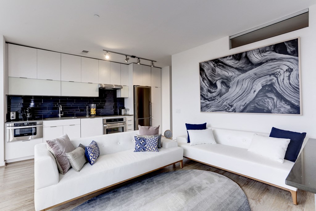 Two-bedroom living and dining (staged)  at The Shay, Washington, DC 20001