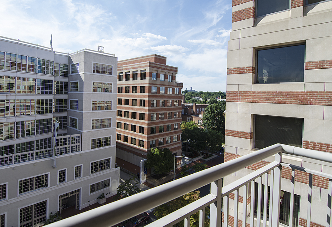 Balcony view at West End Residences, Washington, 20037