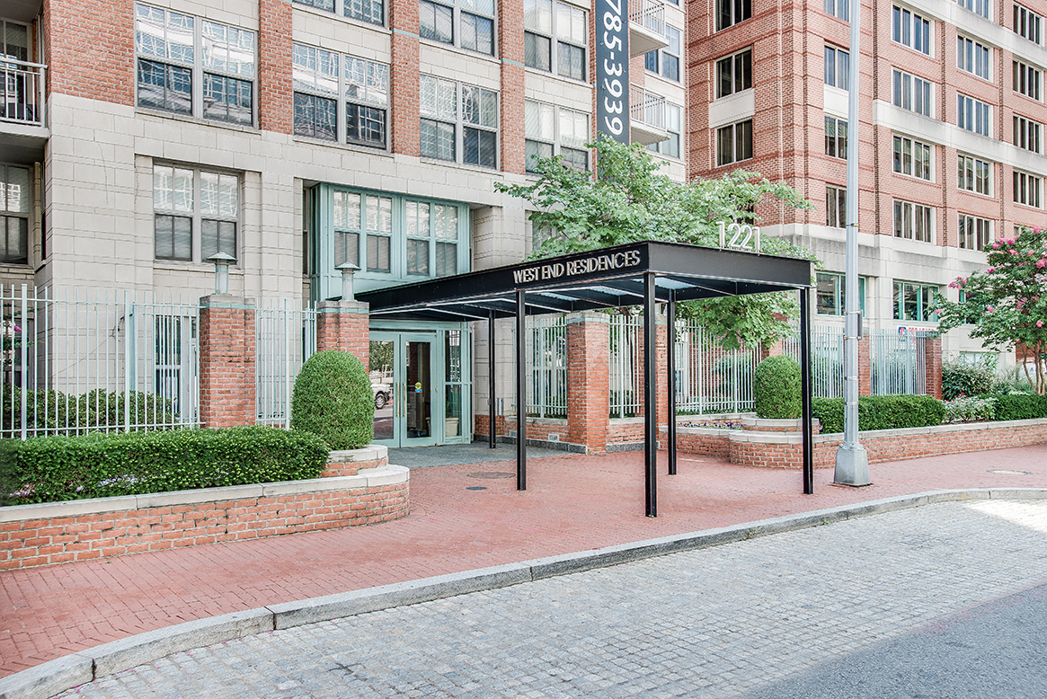 Building exterior at West End Residences, Washington