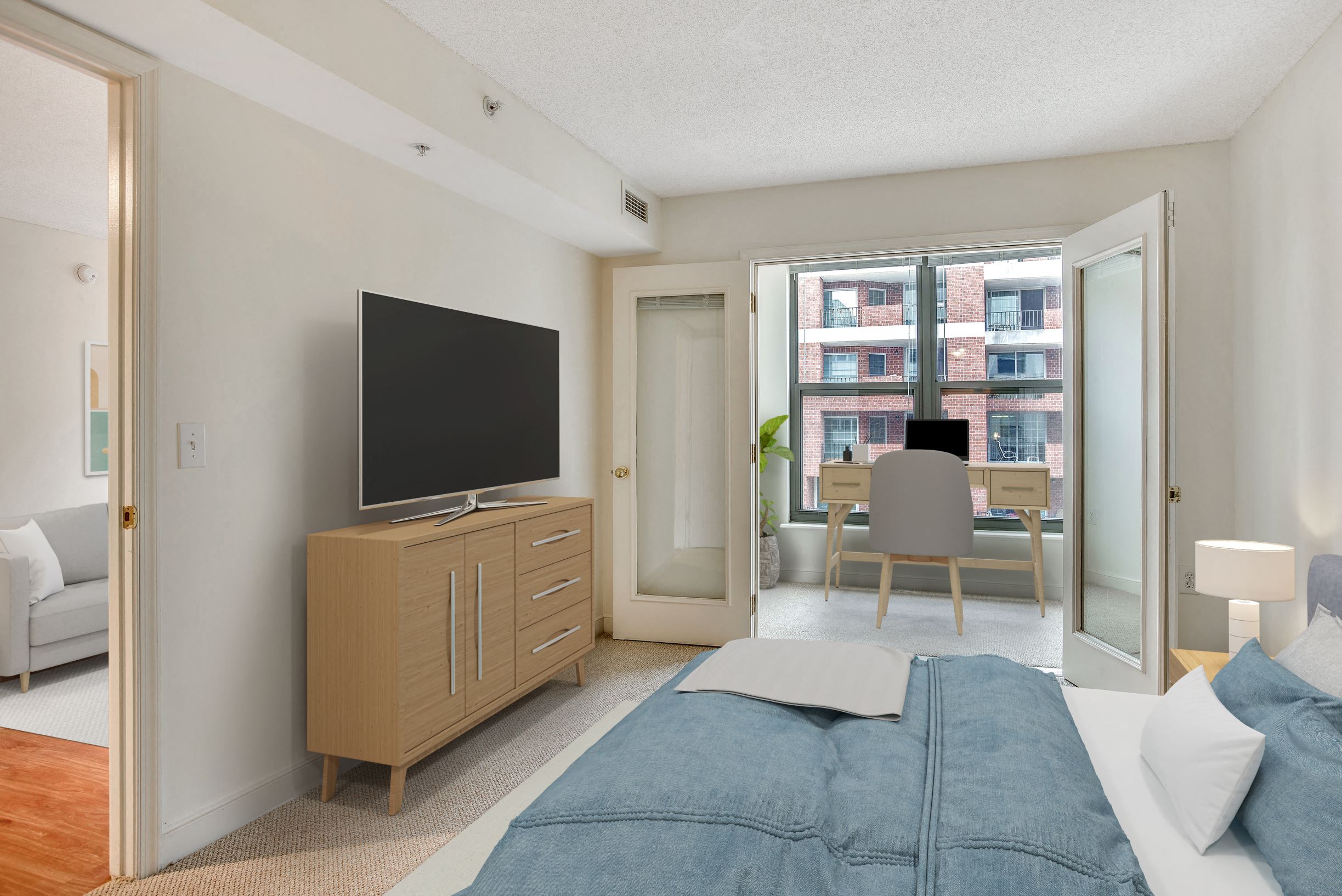 Bedroom (virtually staged) at West End Residences, Washington