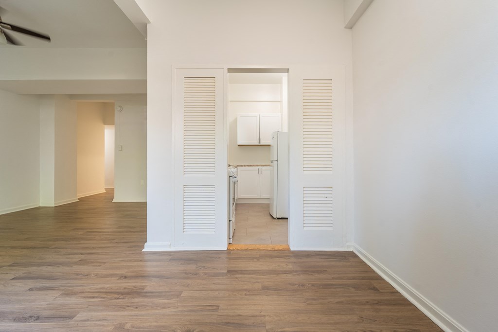 Living room with LVT flooring at The York and Potomac Park Washington DC 20006