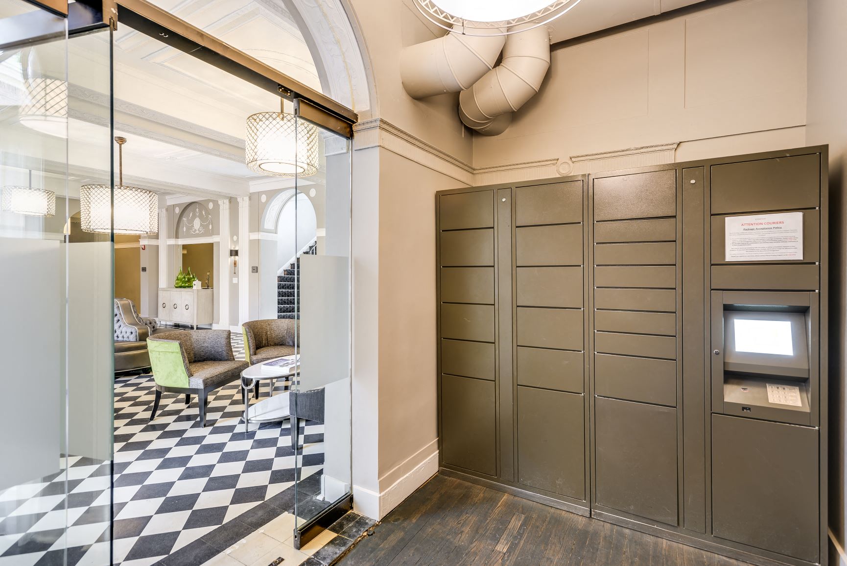 Mail room and package lockers  at Kew Gardens, Washington, DC, 20007
