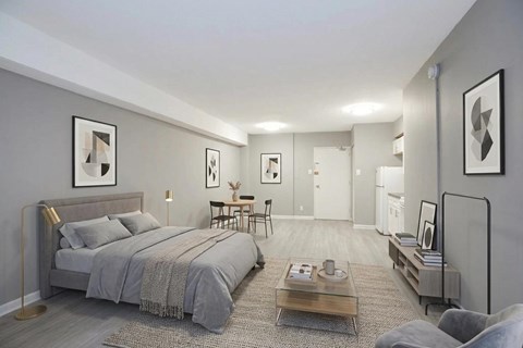 Studio apartment (virtually staged) at The Palisades at Logan Circle Apartments