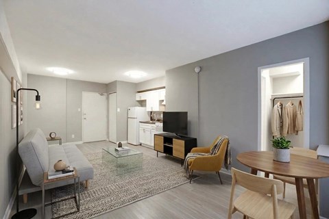 Modern studio apartment (virtually staged) at The Palisades at Logan Circle