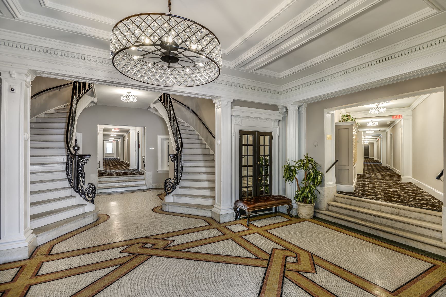Lobby area with grand staircase at President Madison, Washington, DC