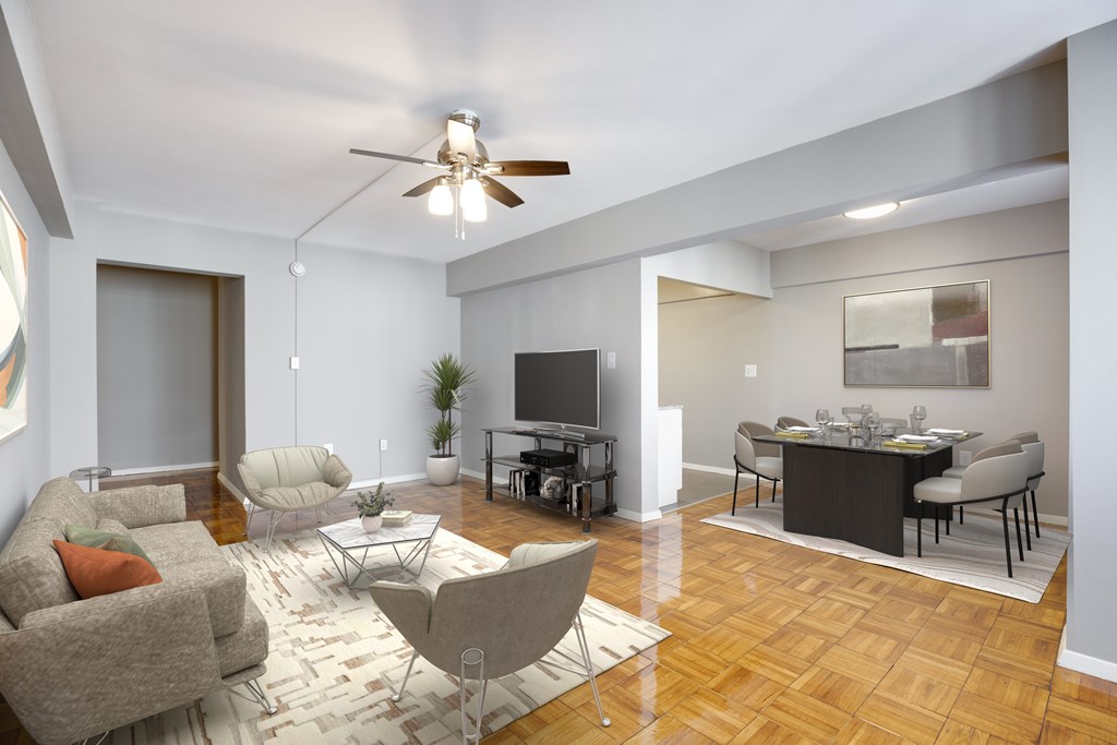 Living room and dining room (virtually staged) Foggy Bottom, Washington, DC 20006