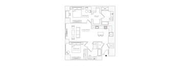 a floor plan of a 1 bedroom floor plan for an apartment
