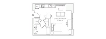 a floor plan of a studio apartment