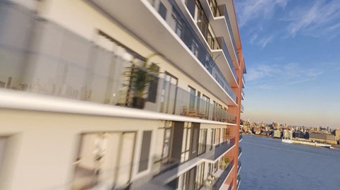 the view of the city from the window of a train