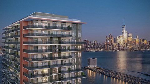 an aerial view of Bisby with city skyline