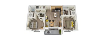 bedroom floor plan an in 3d