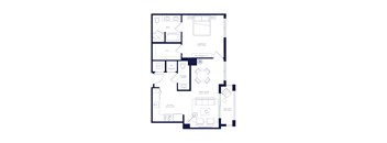 A black and white floor plan of a house with labeled rooms.
