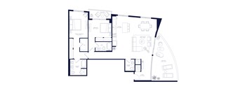 A black and white floor plan of a house with labeled rooms.