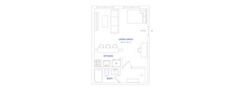 Floor plan drawing for line 25 Studio