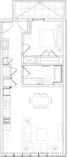 1B-1 Floor Plan 1B-1 Floor Plan at The Rushmore, Washington, Washington