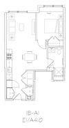 1B-A1 Floor Plan 1B-A1 Floor Plan at The Rushmore, Washington, 20003