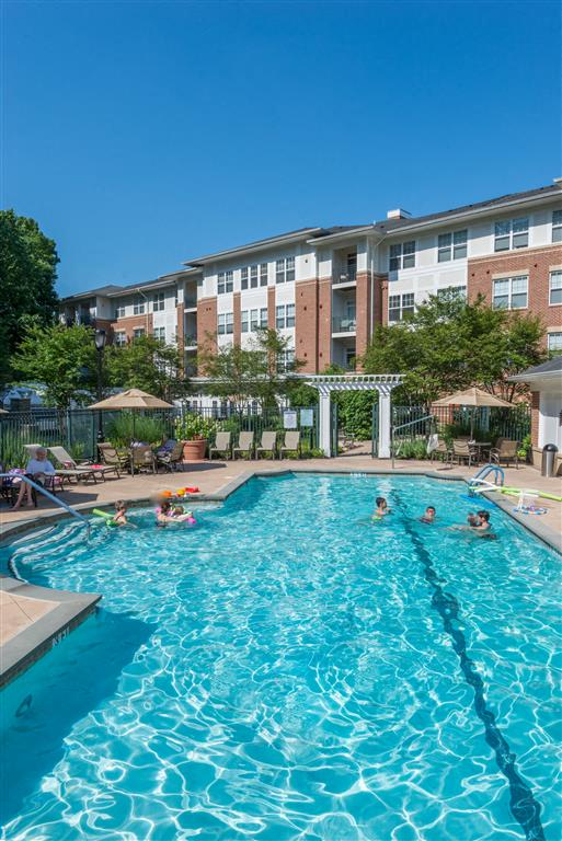 Meticulously Maintained Swimming Pool with Lap Line at Evergreens at Columbia Town Center, 10101 Governor Warfield Parkway, Columbia, MD