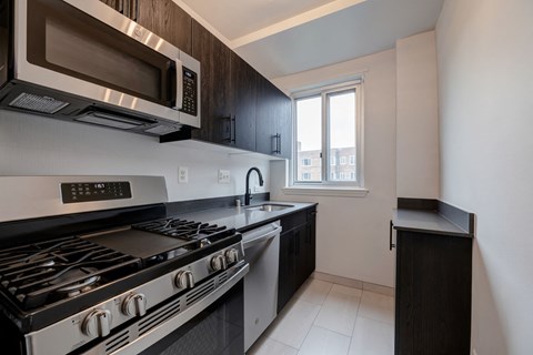 Quebec House beautifully renovated kitchen dark scheme