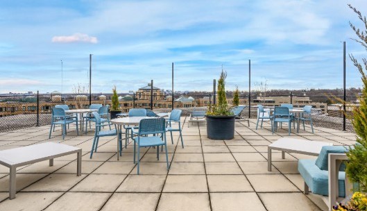 A rooftop patio  at Calvert House Apartments, Washington, DC