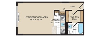 Studio A Floorplan at 2400 Pennsylvania Avenue Apartments