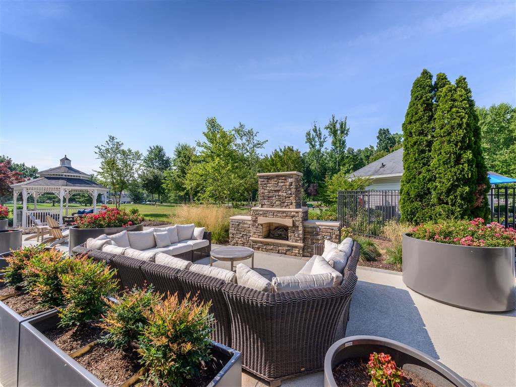 Relaxing Patio Area with Custom Fireplace