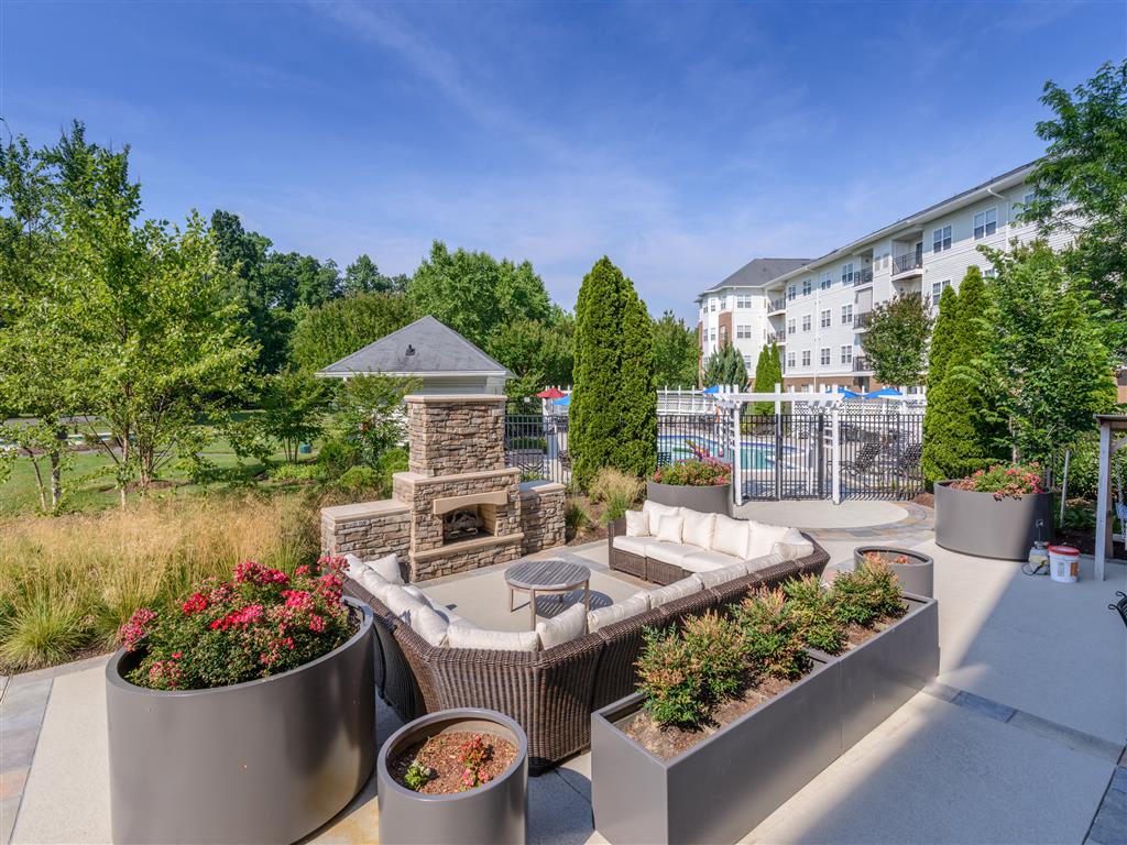 Relaxing Patio Area with Custom Fireplace