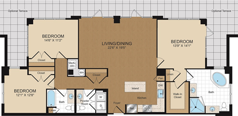 Floorplan at Harrison at Reston Town Center, Reston, VA