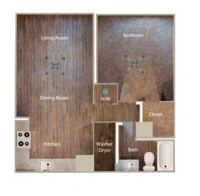 1 Bedroom, 1 Bath