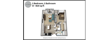 a floor plan of 1 bedroom 1 bathroom d 310 sq ft